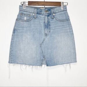 Madewell Rigid Denim A-line Mini Cutout Skirt 25